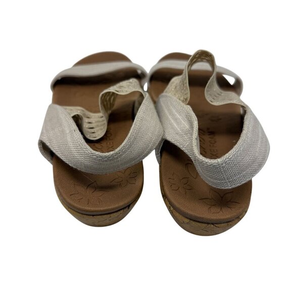 Skechers Luxe Foam Brie Sandals Elastic Slingback Woven Strap Natural Size 8 - Picture 4 of 8